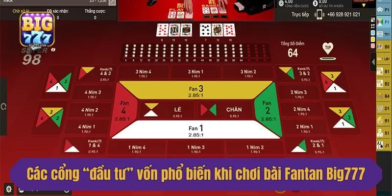 Các cổng “đầu tư” vốn phổ biến khi chơi bài Fantan Big777
