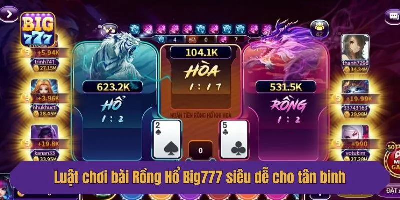 Luật chơi bài Rồng Hổ Big777 siêu dễ cho tân binh