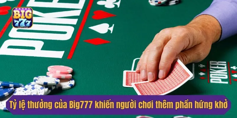 Tỷ lệ thưởng của Big777 khiến người chơi thêm phần hứng khởi